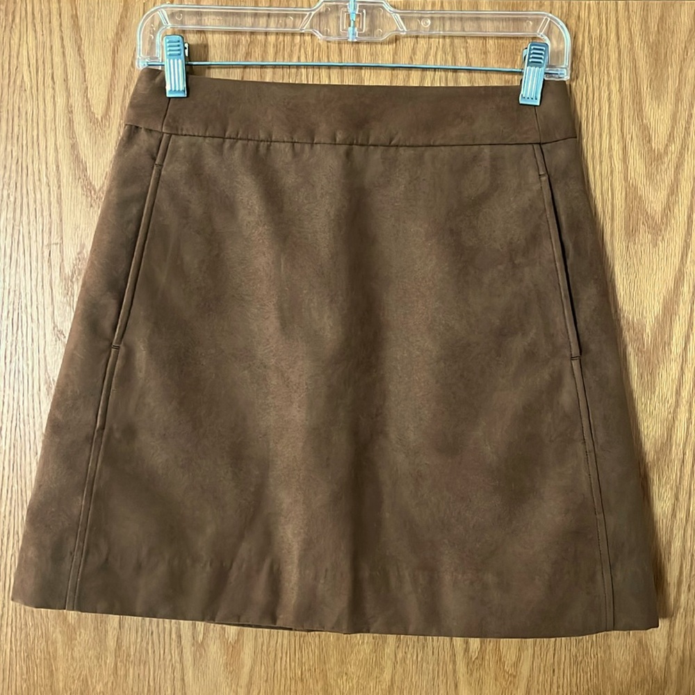 J Crew Factory Faux-suede mini skirt